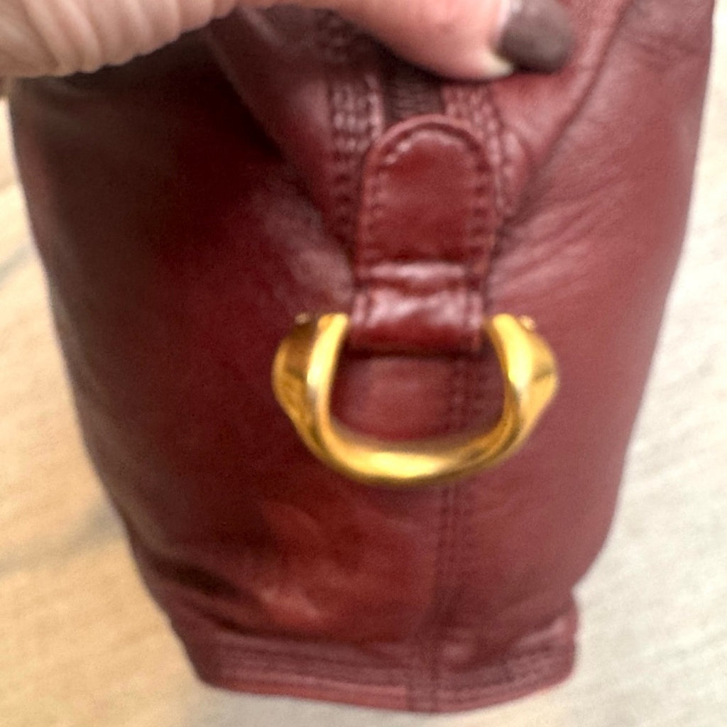 Loewe leather long strap buttery soft w/anagram and gold side gorgeous accents