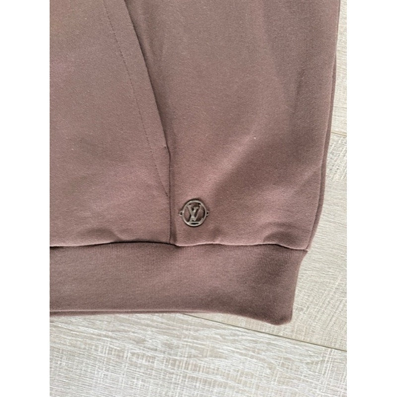 Men’s Louis Vuitton Bumble Bee Flock Patch Hoodie – Chocolate Brown Size L – NWT