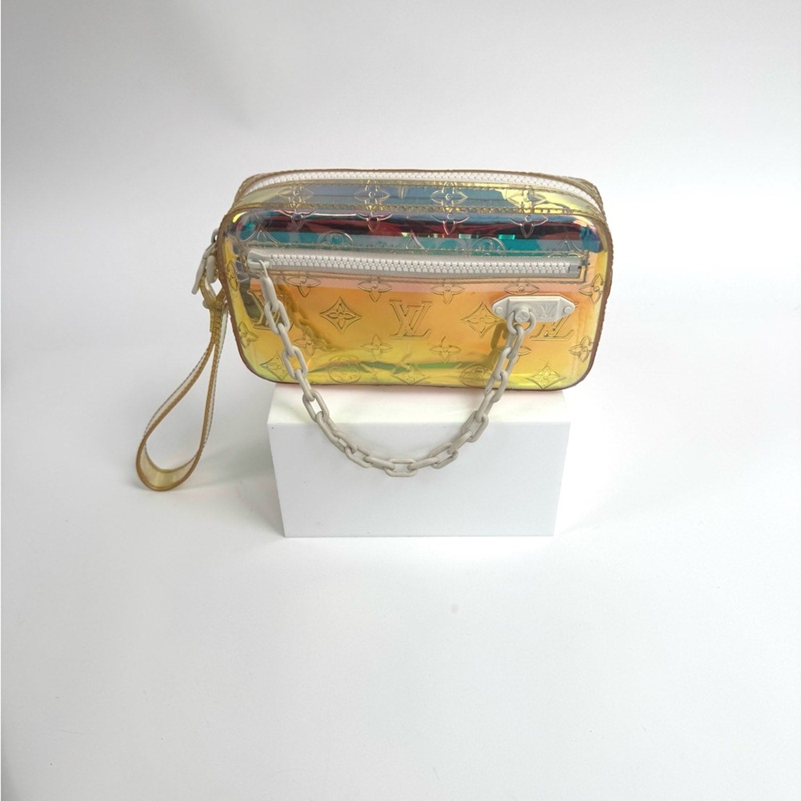 Men’s Louis Vuitton x Virgil, Abloh, prism monogramVolga wristlet full inclusion