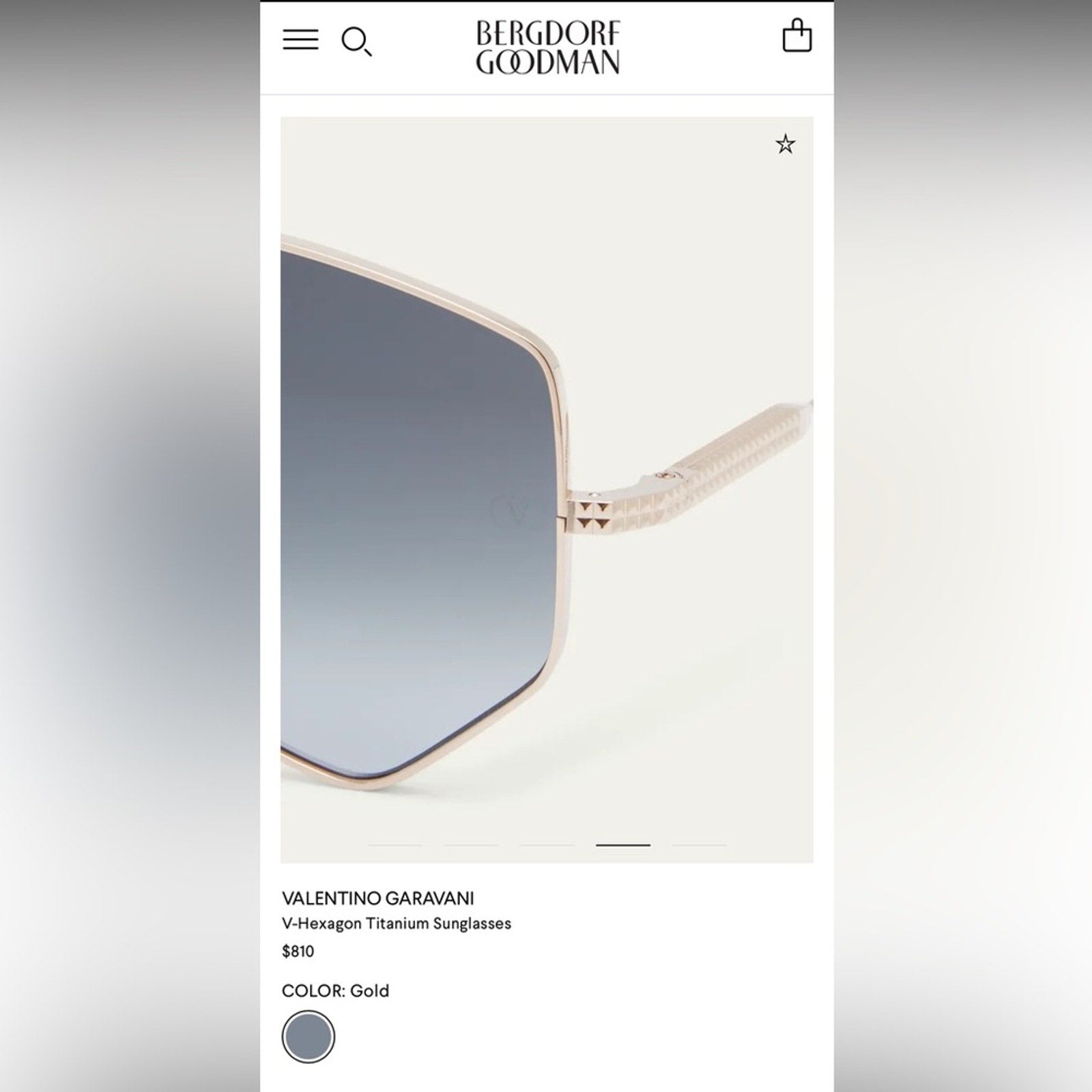 VALENTINO GARAVANI
V-Hexagon Titanium Sunglasses
Branded/crossbody bag included