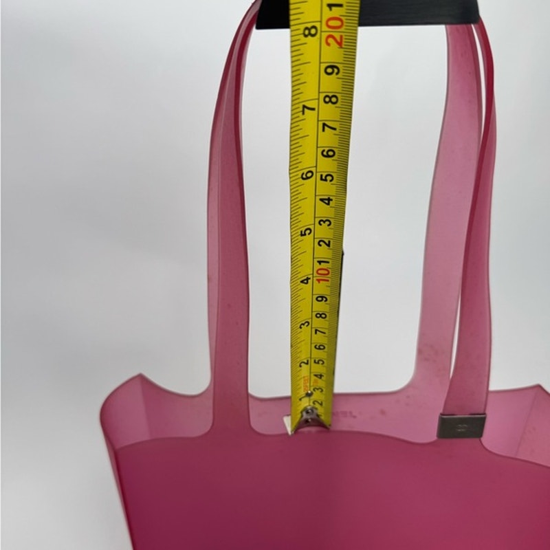 Chanel Pink Tote w/ Silver detail on strap in a neoprene, rubber like material