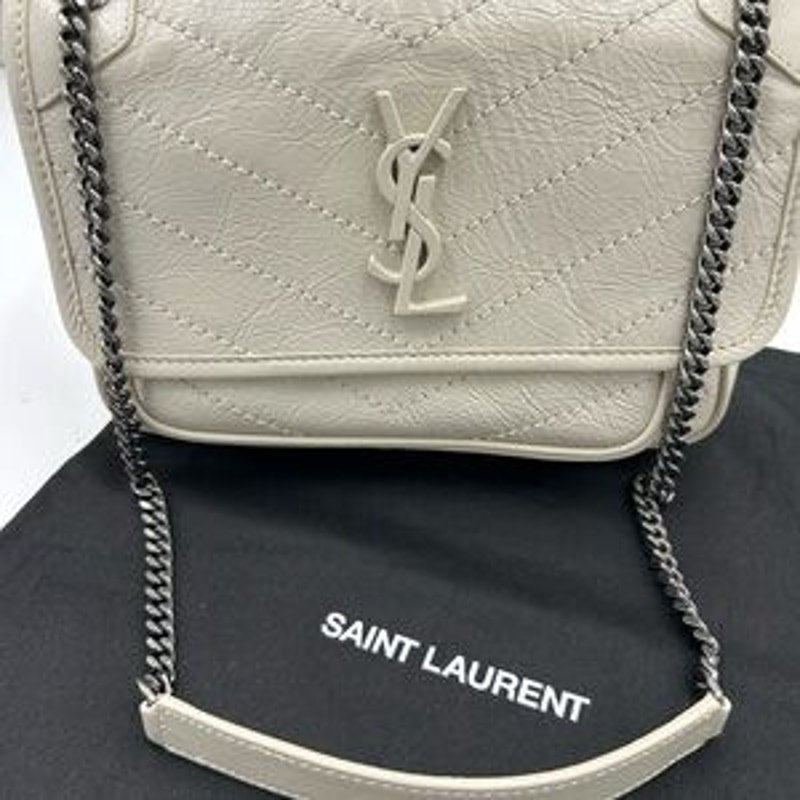 Women's Saint Laurent Ysl NIKI BABY shoulder bag in vintage crinkled leather