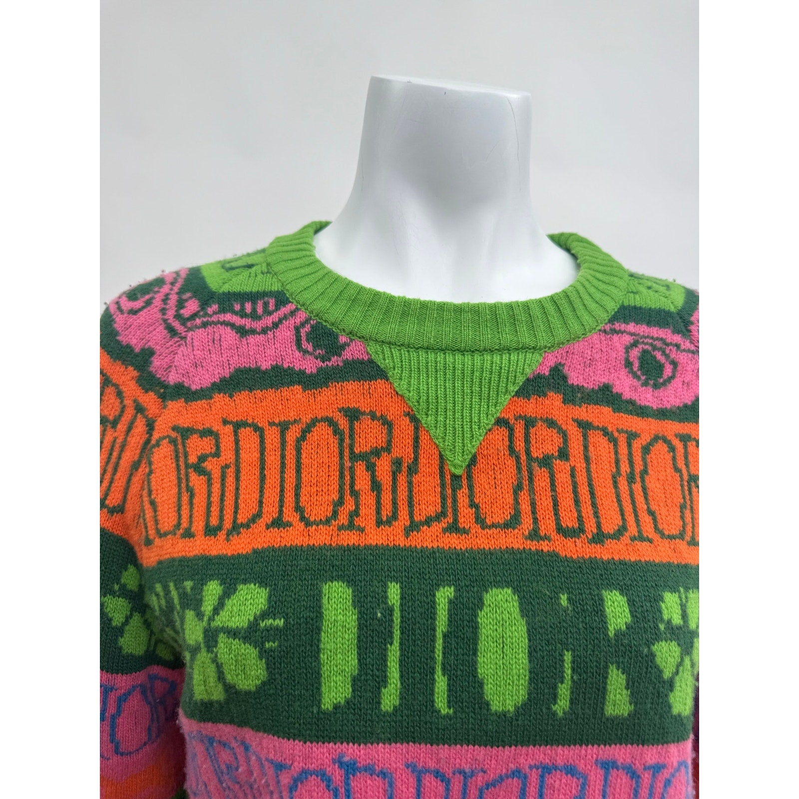 Men's Dior x Stussy Collab Wool Sweater – Oversized Size M Fits Like L