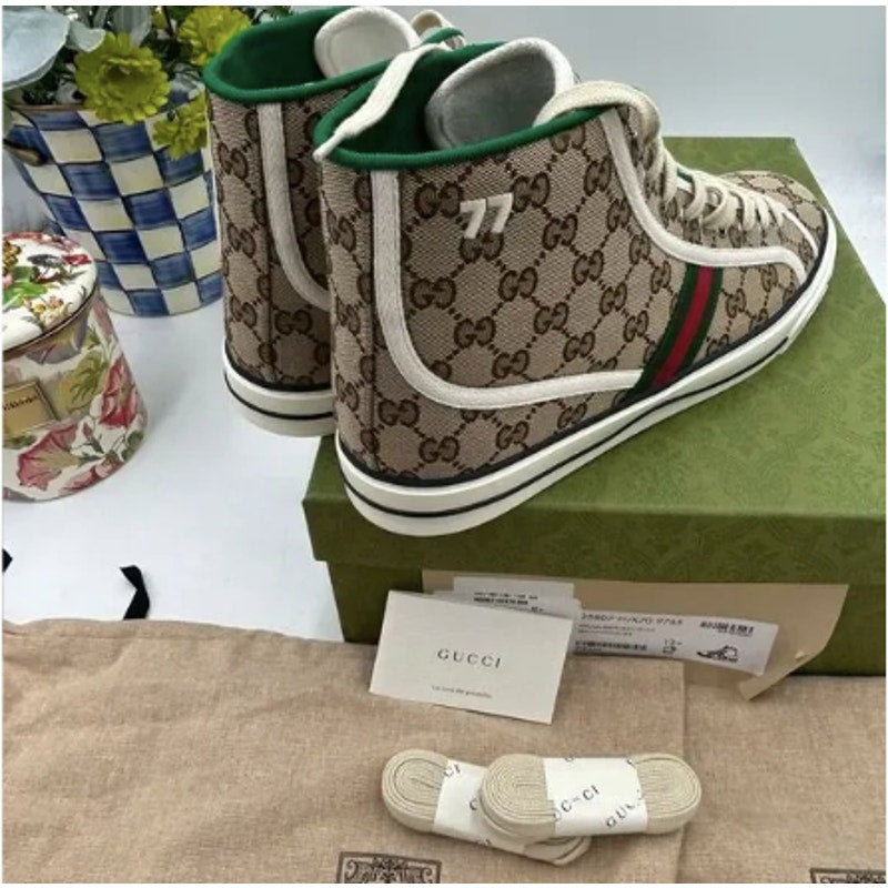 Men's Gucci tennis 1977 high top sneakers size 12.5 made in Italy