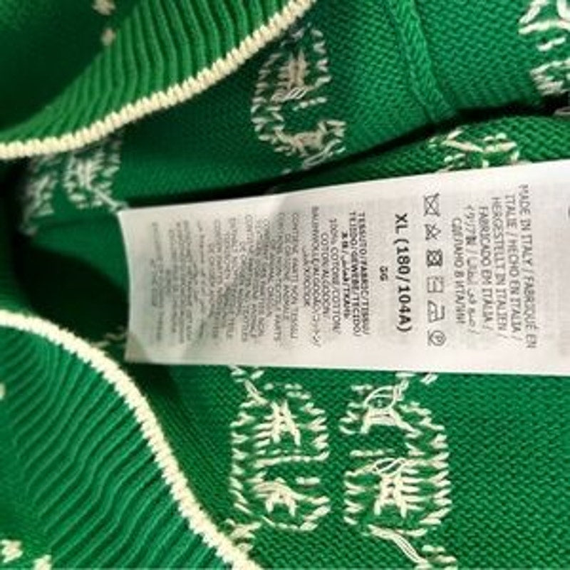 Men's Gucci, GG intarsia cotton cardigan sweater size XL made in Italy