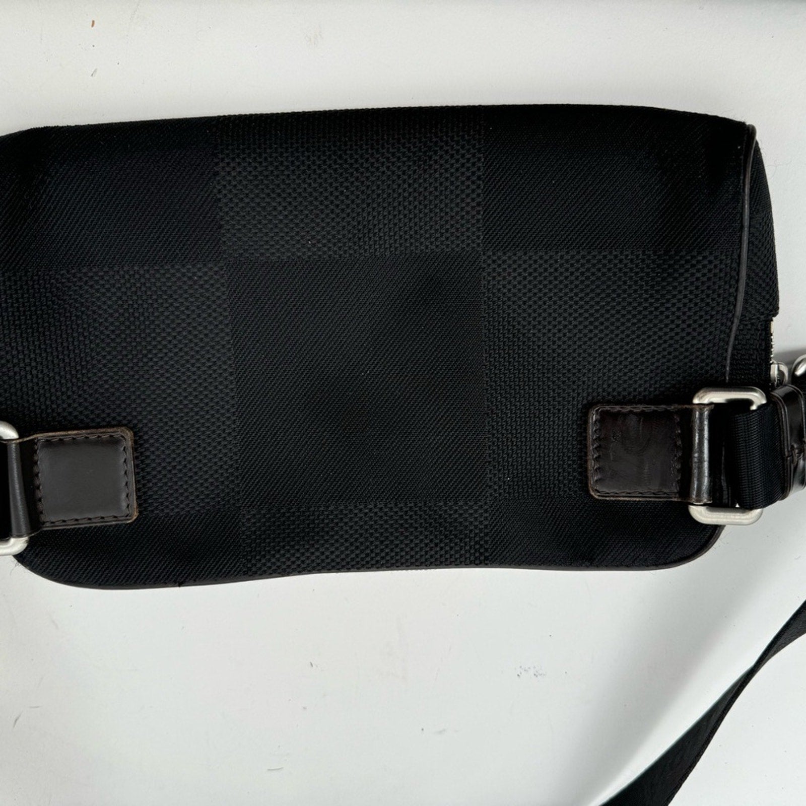 LV Black Damier Ebene Geronimos Cross Body Fanny Pack Bum Bag- READ DESCRIPTION