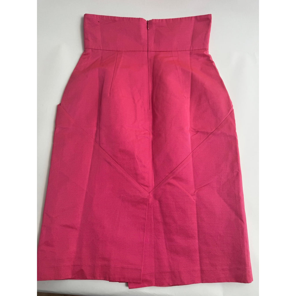 Martin Grant Paris NWT Structured A-Line Skirt – Hot Pink Silk Blend – Size S