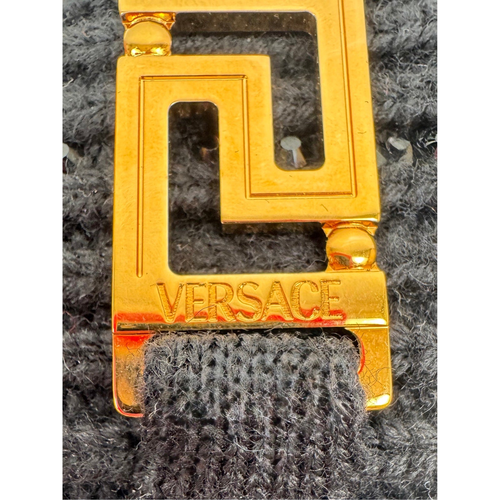 Men's Versace x Swarovski Crystal Black Knit Beanie – Retail $1,200