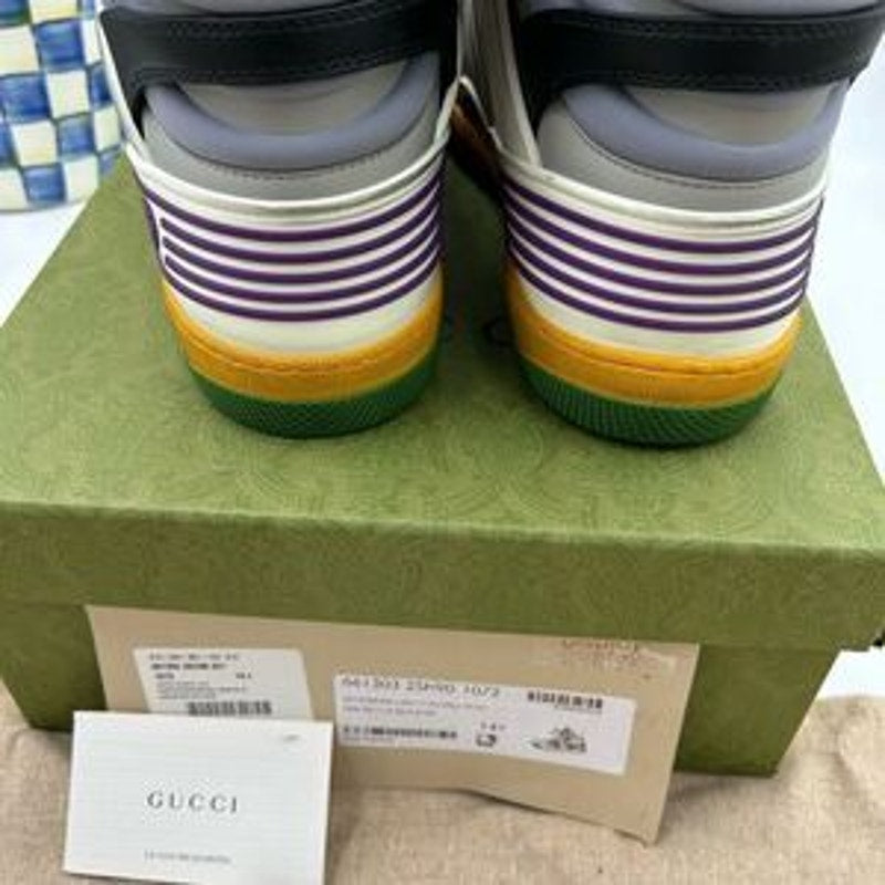 Men’s Gucci, leather high top basket sneakers size 14.5 made in Italy