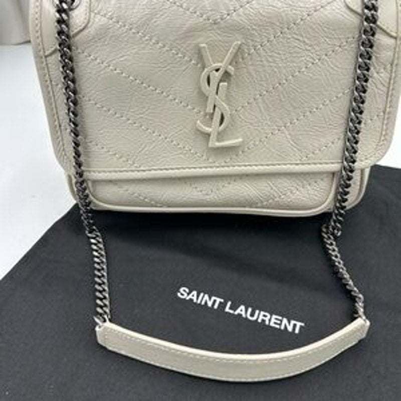 Women's Saint Laurent Ysl NIKI BABY shoulder bag in vintage crinkled leather