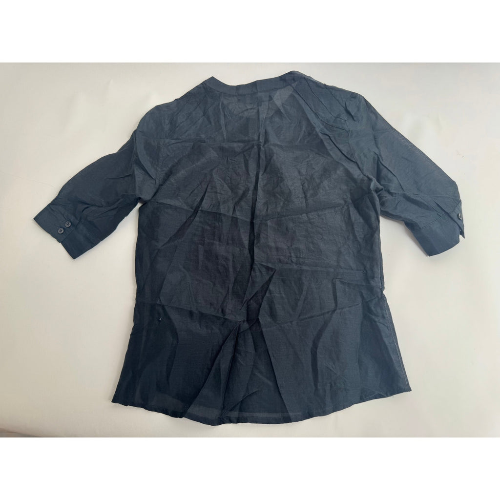 Barbara Bui NWT Black Silk Embellished Pintuck Tunic Blouse – Size 38 / S