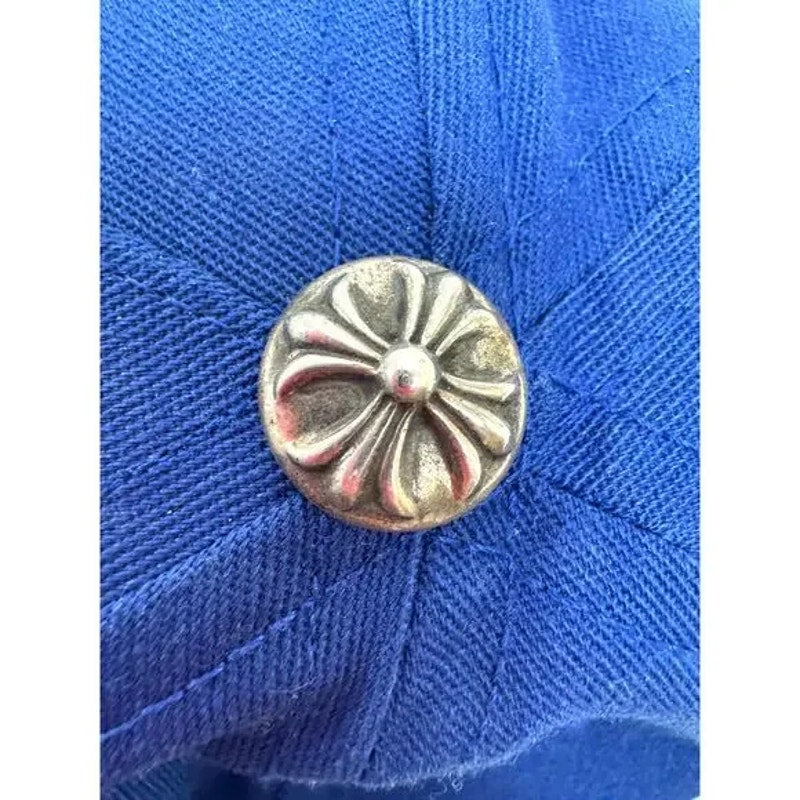 Men's Chrome Hearts Blue/Orange CH Cross Patch Baseball Trucker Hat