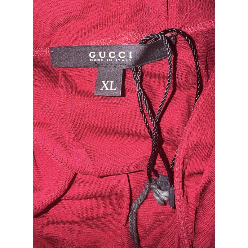 Gucci NWOT Red Gathered Dress Size XL Fits US 8/10 Made in Italy