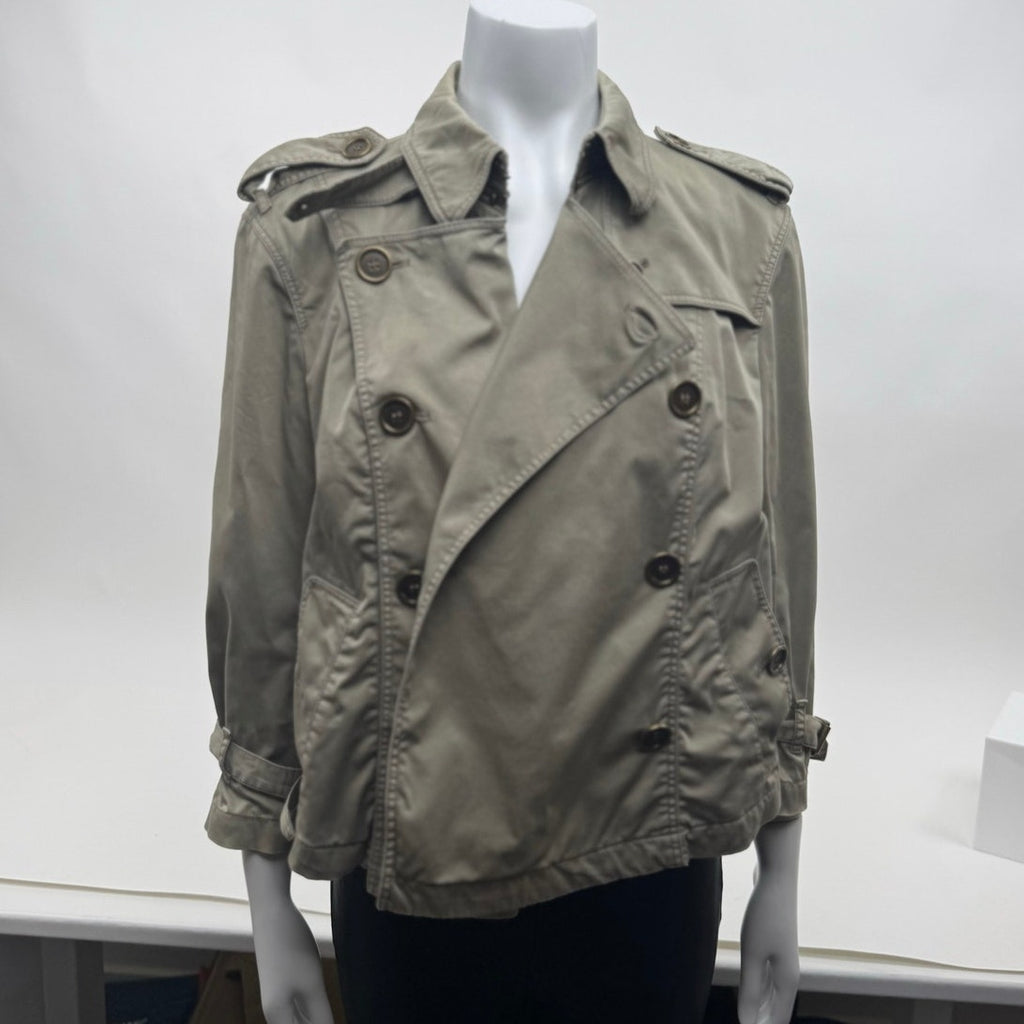 Burberry Brit Women's Khaki Olive-Tone Jacket – Size US 10 (Fits Medium)