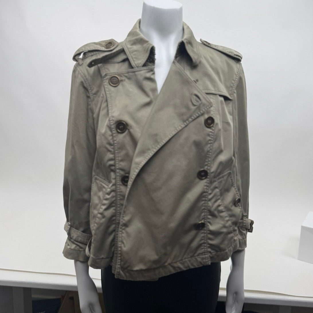Burberry Brit Women's Khaki Olive-Tone Jacket – Size US 10 (Fits Medium)