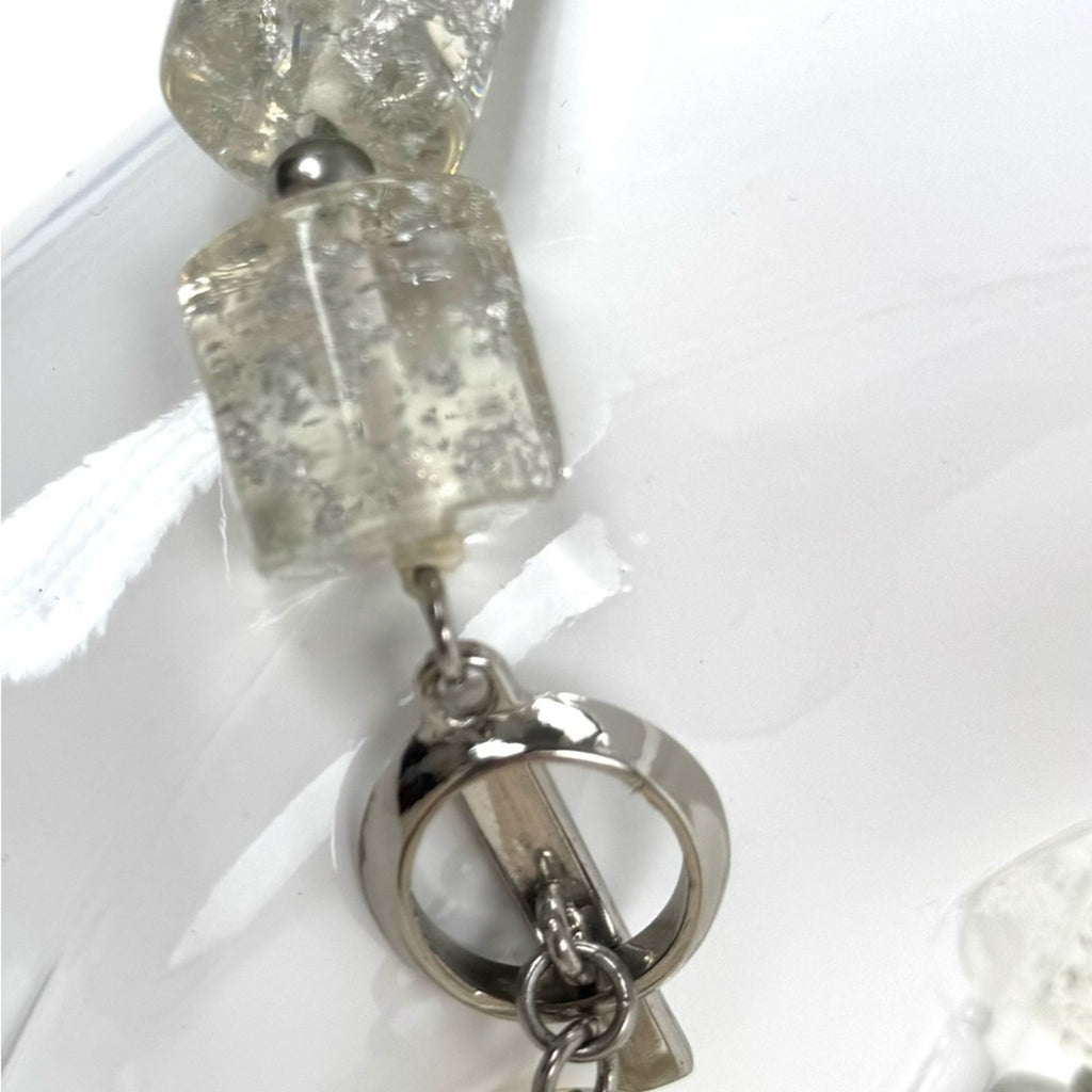 Clear Geometric Statement Necklace Modern Design