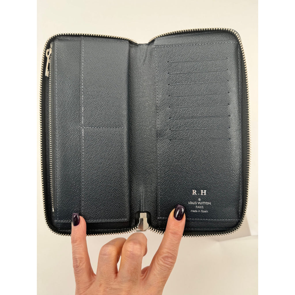 Louis Vuitton Rare Canvas Zippy Vertical Monogram Cobalt Stripe Long Wallet