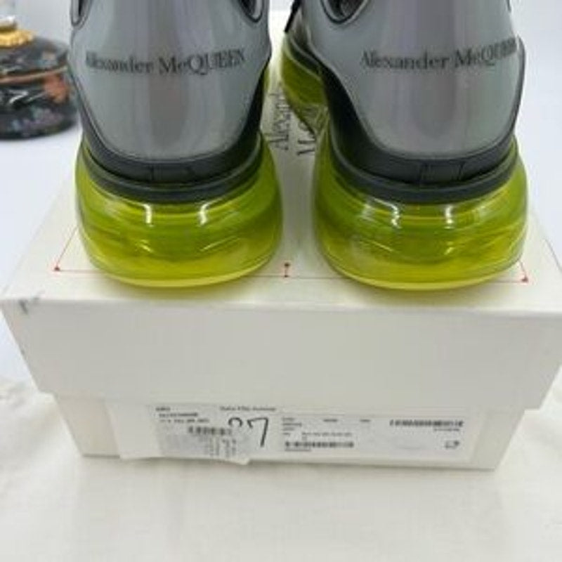 Men's Alexander, McQueen oversized leather sneakers with neon green sole size 43