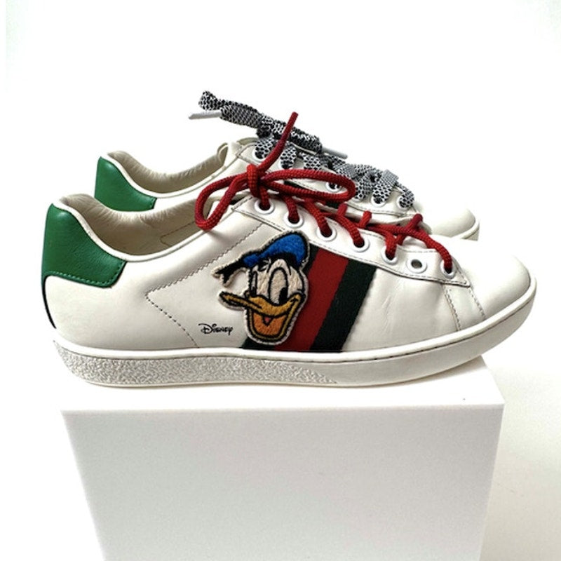 Women's Disney x Gucci New Ace Donald Duck Patch Sneakers Size 4.5