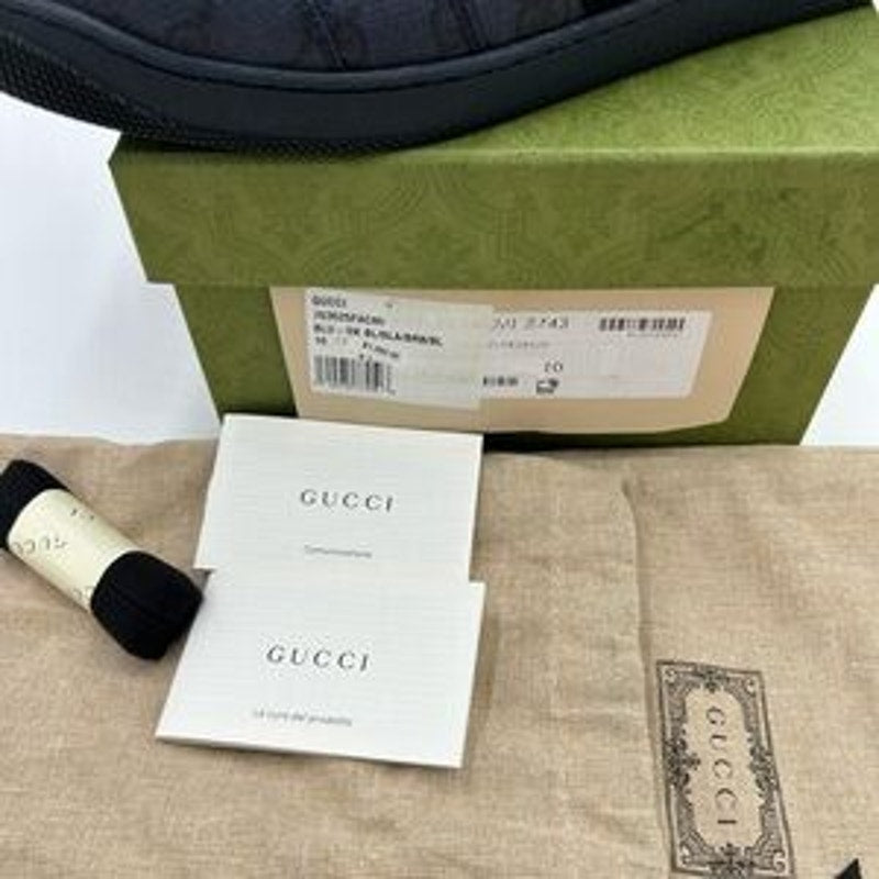 Men's Gucci screener leather/canvas sneakers size 10 fits 11 US made in Italy