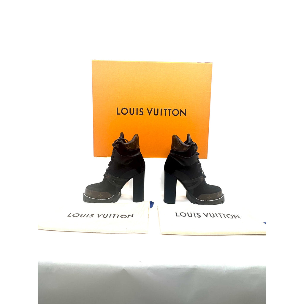 Louis Vuitton Laureate Black Platform High Heel Ankle Boots EU 40 US 9.5