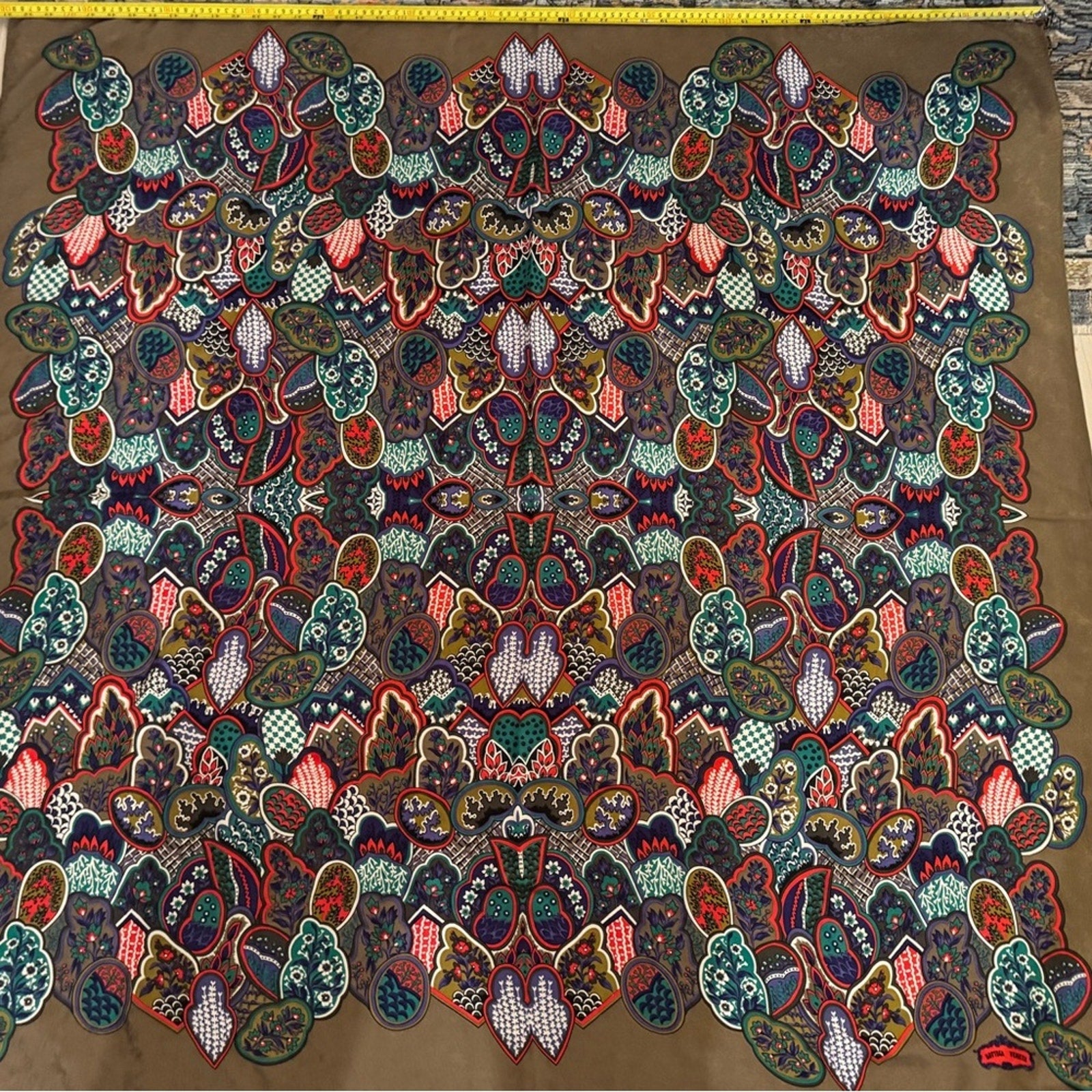 BOTEGA VENETA ENORMOUS 51” x 51”gorgeous silk Wrap/Cape/Sarong textured …