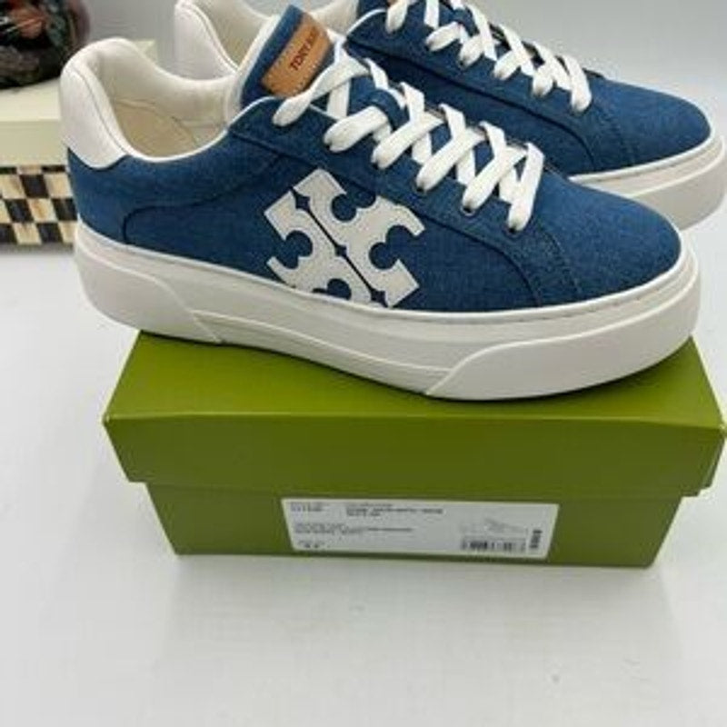 Women's Tory Burch denim platform sneakers size 9.5 US