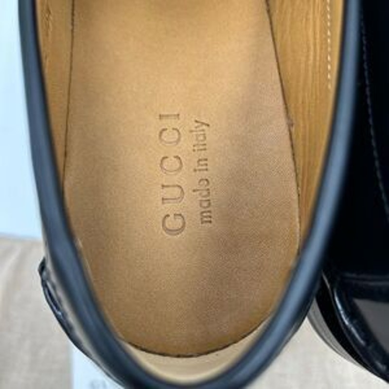 Men’s Gucci, GG Supreme tassel loafers size 12 made in Italy