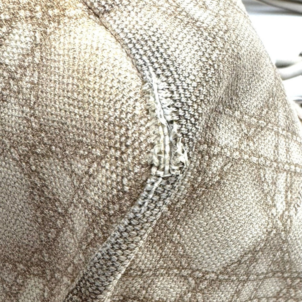 Dior canvas Canage shoulder tote with knotted leather straps/silver hardware