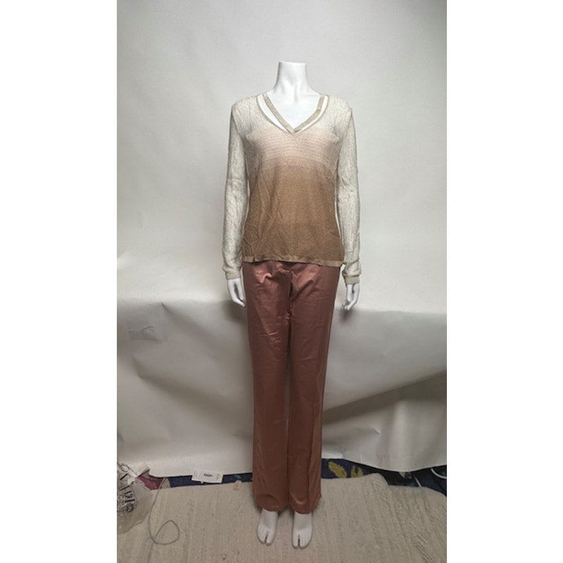 Missoni NWOT Metallic Long Sleeve V-Neck Blouse Size XS