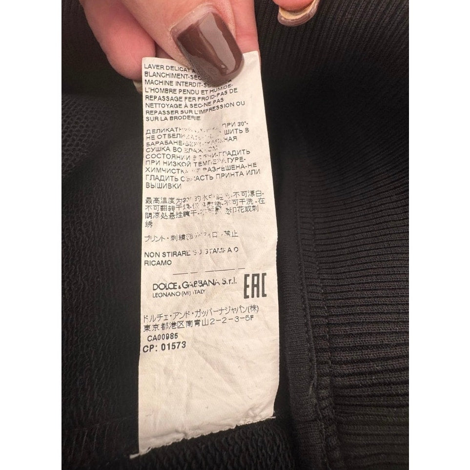 Men's Dolce & Gabbana IT 38/ Fits Like A Large Black "DG" Logo Print Sweatshirt