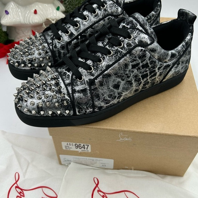 Men's Christian Louboutin, Louis Jr, orloto storm print Leather sneakers size 45