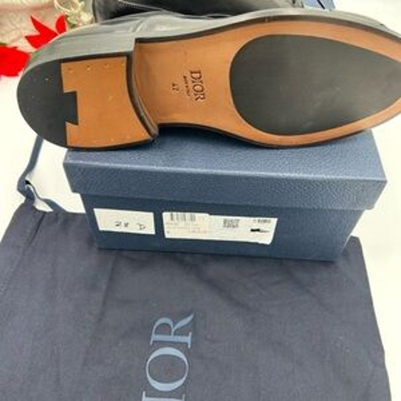 Dior Men's embassy, Black Leather Oxford Shoes size 42 made in Italy