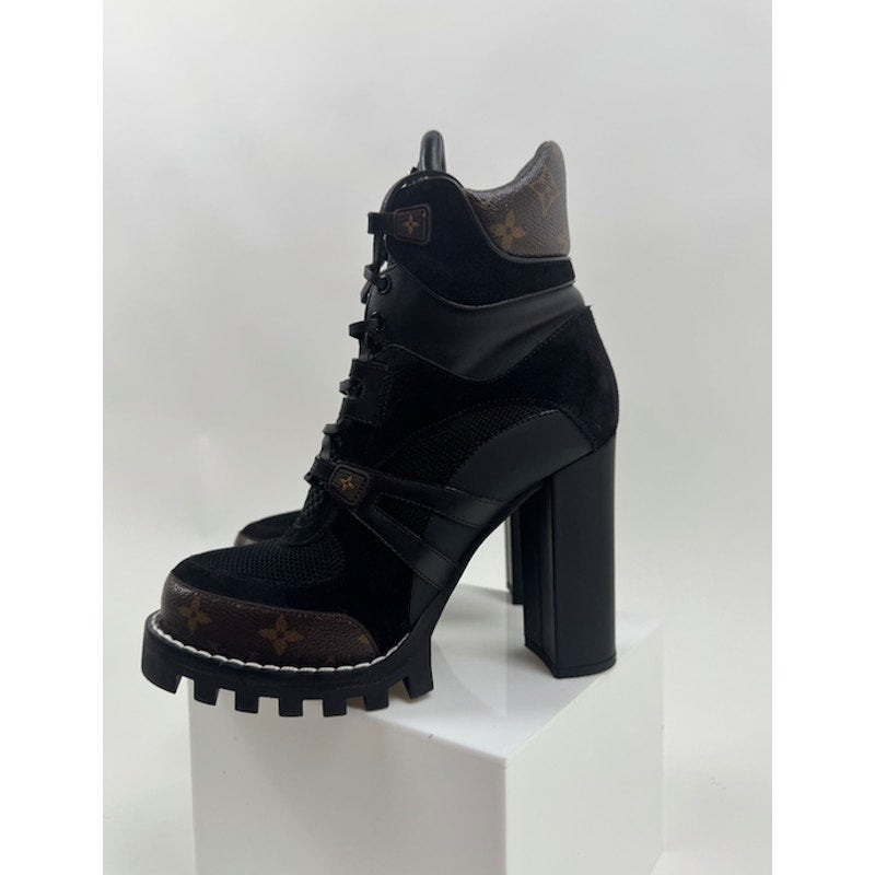 Louis Vuitton Laureate Black Platform High Heel Ankle Boots EU 40 US 9.5