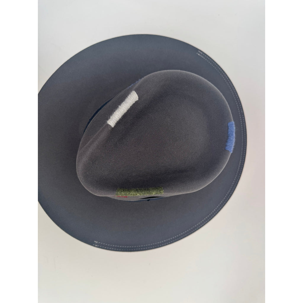 Nick Fouquet Matchstick Detail Beaver Felt Hat 7 5/8 61 Like New w/ Dust Bag