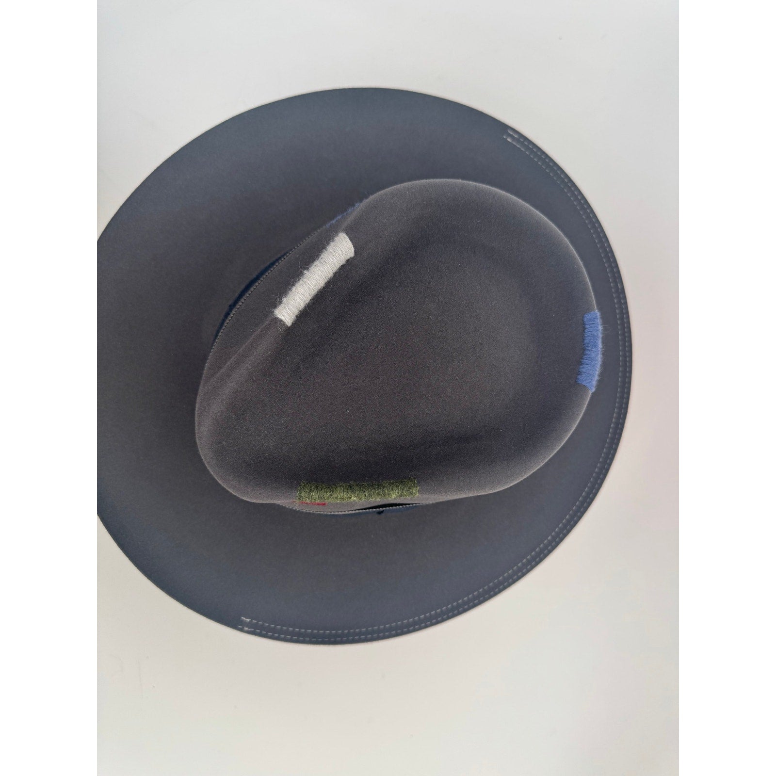 Nick Fouquet Matchstick Detail Beaver Felt Hat 7 5/8 61 Like New w/ Dust Bag