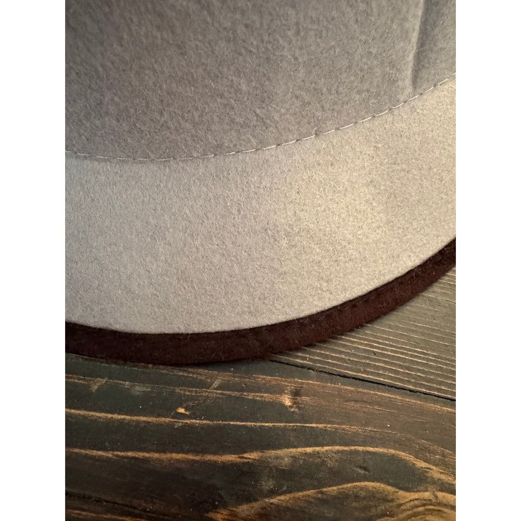 Women’s Filippo Catarzi NWT Gray Wool Bucket Hat with Brown Trim – Made in Italy