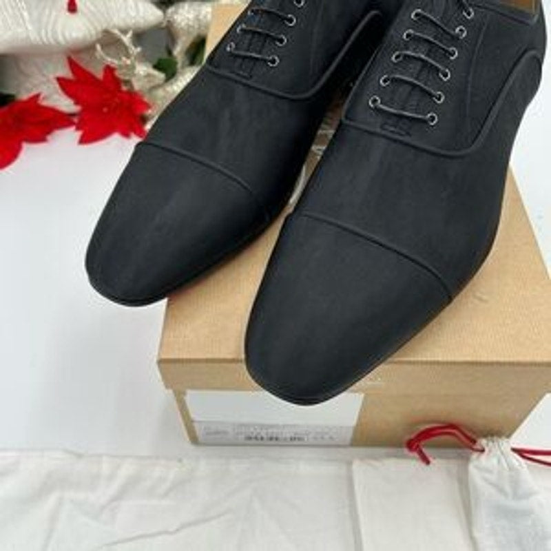 Men's Christian Louboutin GREGGYROCKS Oxford In satin with signature spike 45.5