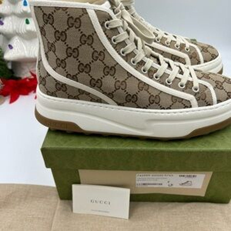 Men's Gucci interlocking G high top sneakers size 8, made in Italy