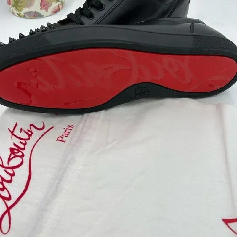 Men's Christian Louboutin, Louis Jr spiked sneakers size 47 made in Italy