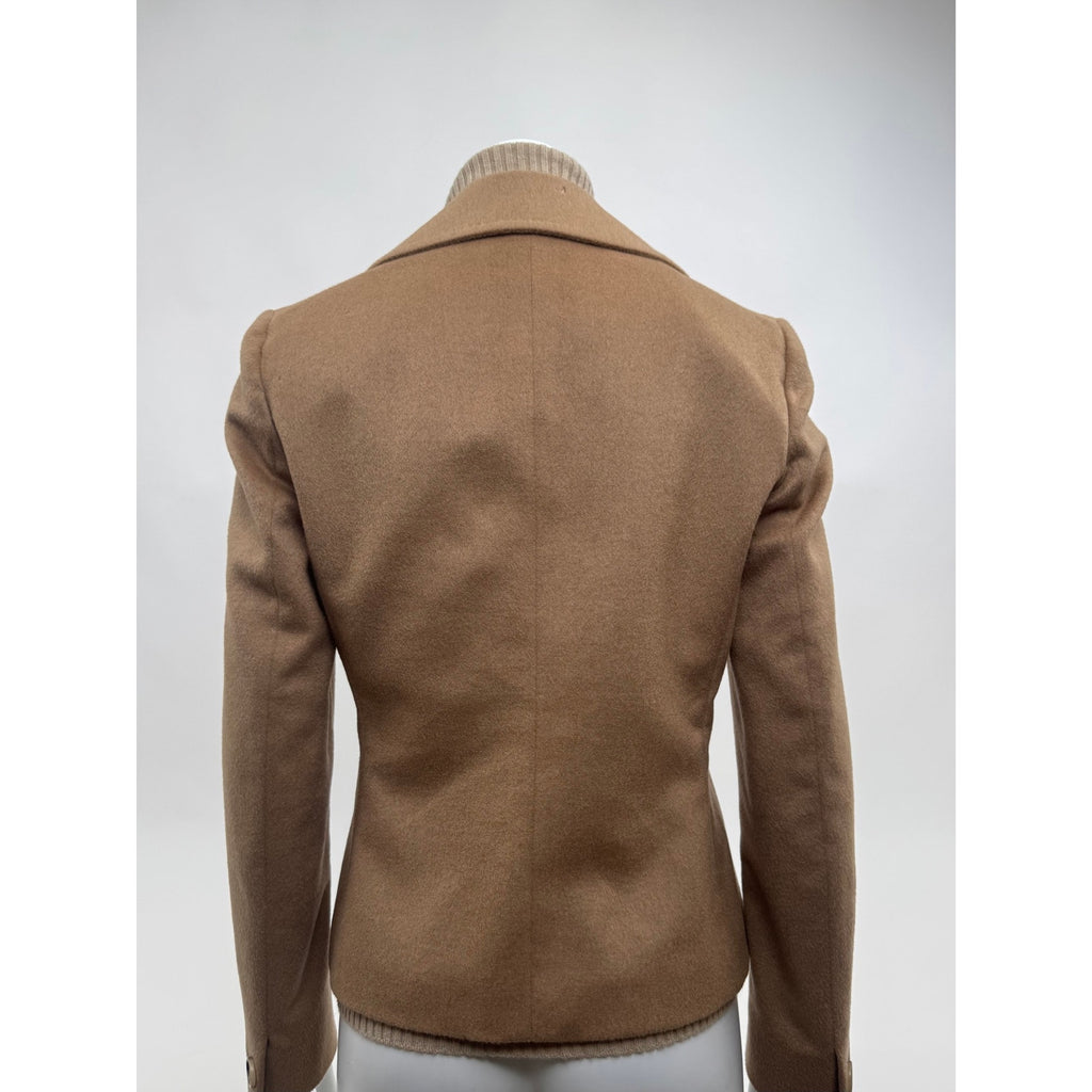 Max Mara Cashmere Notch Collar Blazer Jacket – Size 8 – Horn Toggle Closure