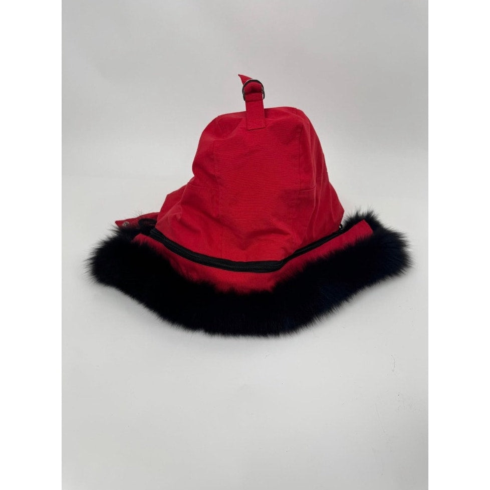 Men's Moose Knuckles Red Puffer Down Jacket With Detachable Fur Hood Size XL