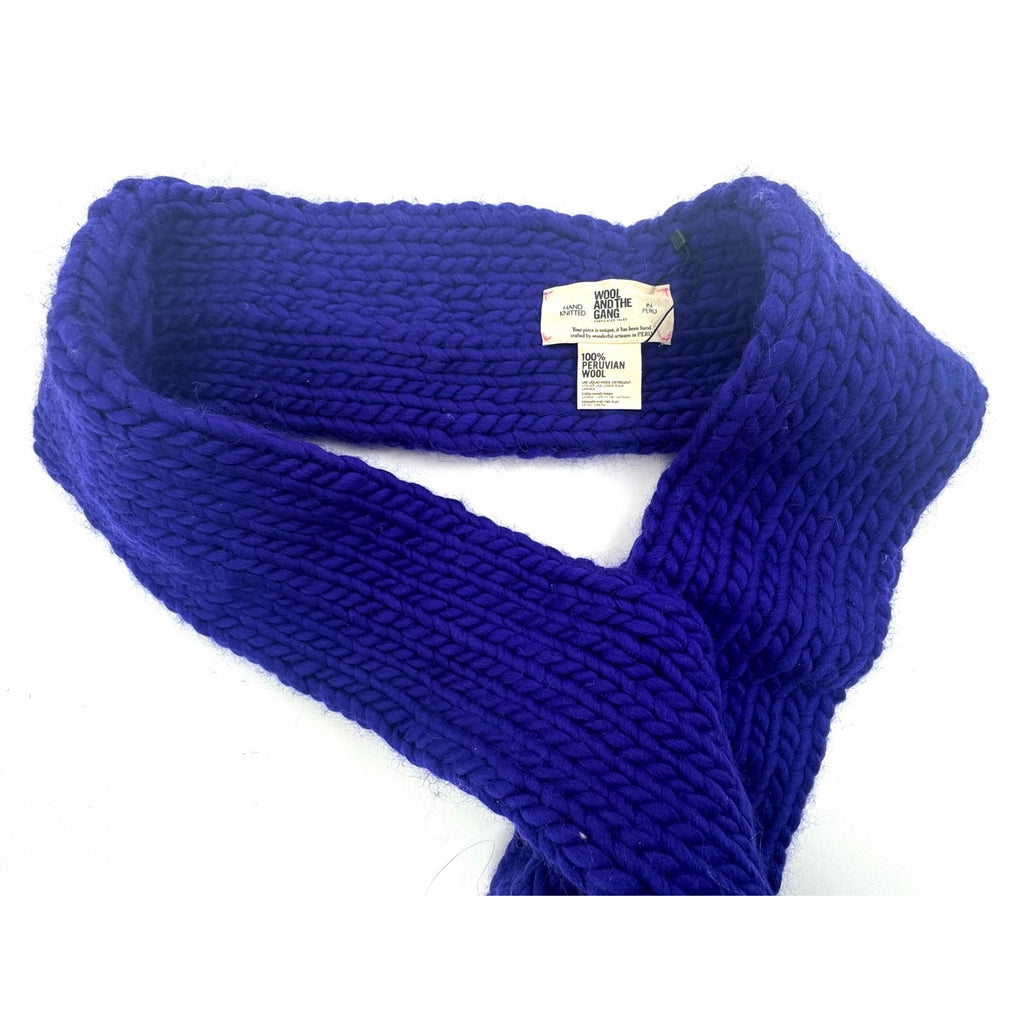 Wool and the Gang Blue 100% Peruvian Wool Hand Knitted Infinity Scarf
