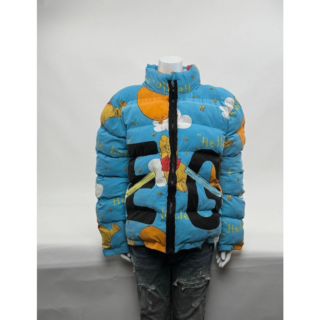 Unisex Adults Die.Go Studios Blue "Winnie The Pooh" Puffer Jacket One Size