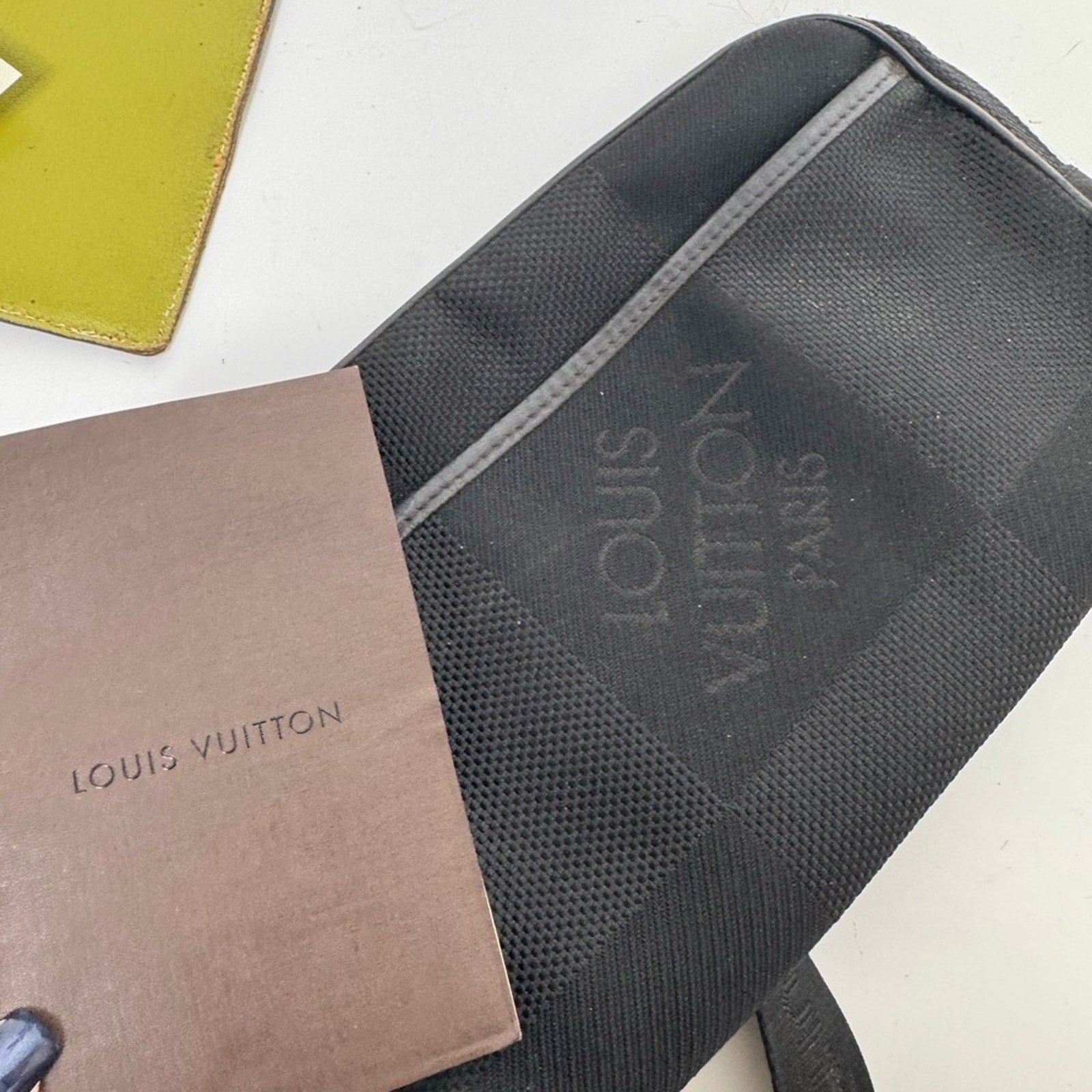 LV Black Damier Ebene Geronimos Cross Body Fanny Pack Bum Bag- READ DESCRIPTION