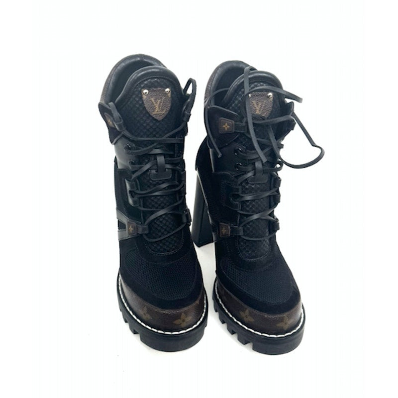 Louis Vuitton Laureate Black Platform High Heel Ankle Boots EU 40 US 9.5