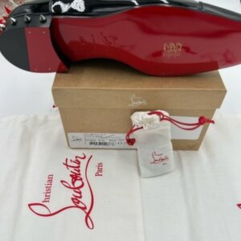 Christian Louboutin men's so greggo Black Patent Leather spike heel Oxford 43.5