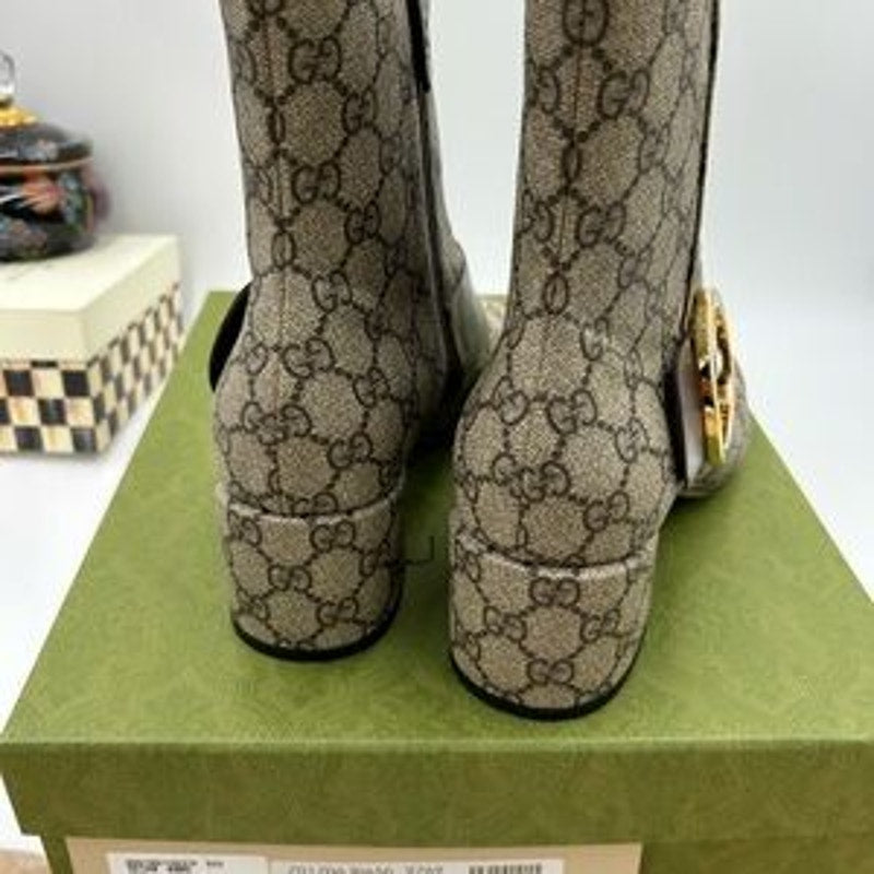 Women's Gucci, Blondie GG supreme ankle boots with block heel size 42 Italy