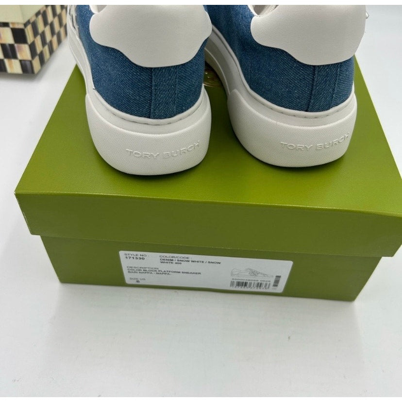 Women's Tory Burch platform denim sneakers size 8 US