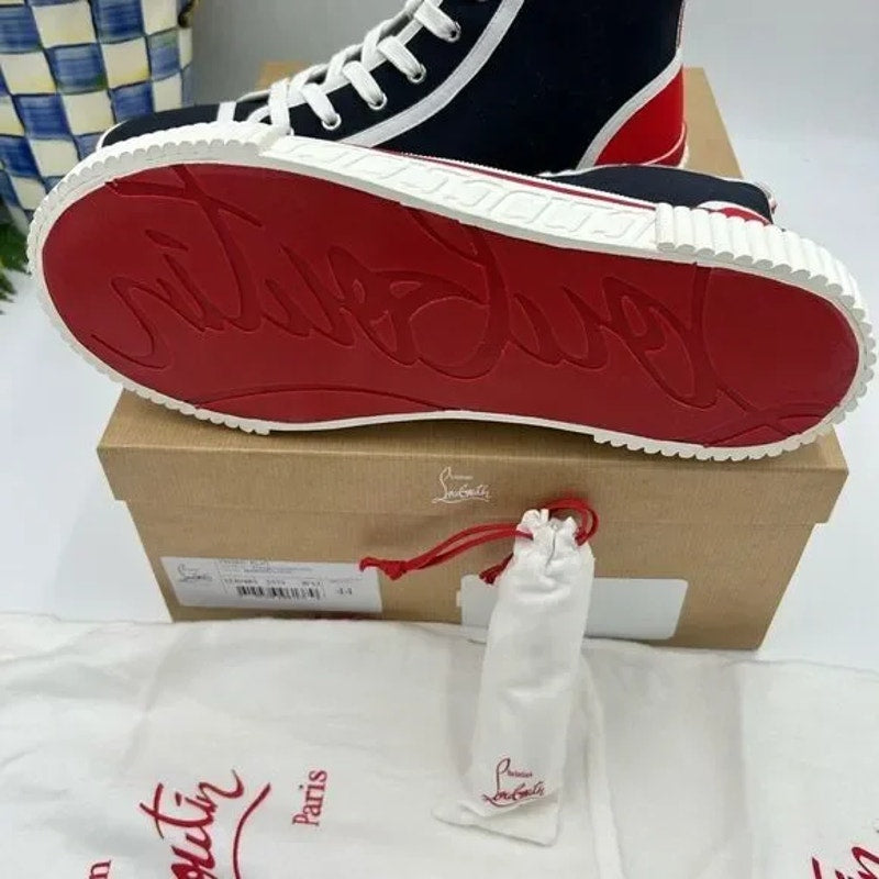 Men's Christian Louboutin, Pedro flat high top sneakers size 44